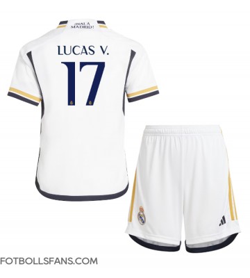 Real Madrid Lucas Vazquez #17 Replika Hemmatröja Barn 2023-24 Kortärmad (+ Korta byxor)